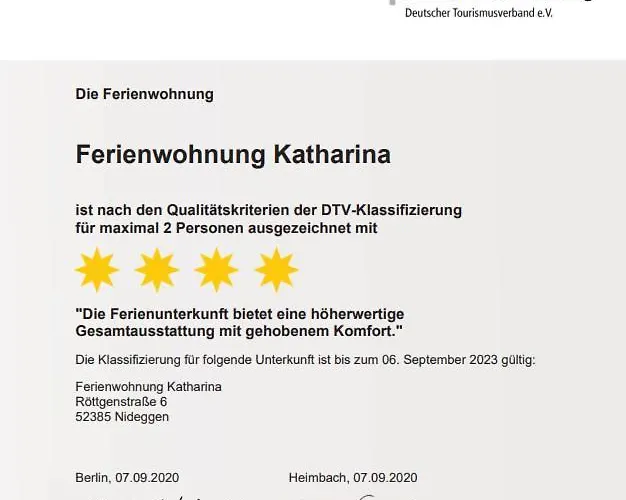 Katharina 4 Sterne Laut Dtv Wallbox 11kw Appartamento Nideggen